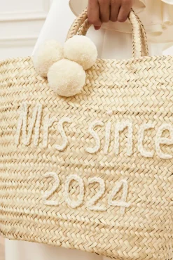 Bridal raffia tote