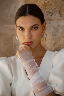 Handskar med pärlor